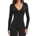 brushed tight yoga long sleeves high intensity fitness tops pilates running sports long sleeves tops4520