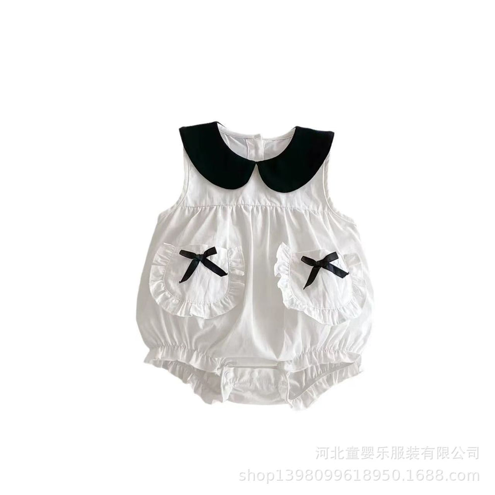 Summer romper dress for baby girls - cute, adorable, and stylish princess outfit for crawling and everyday wear