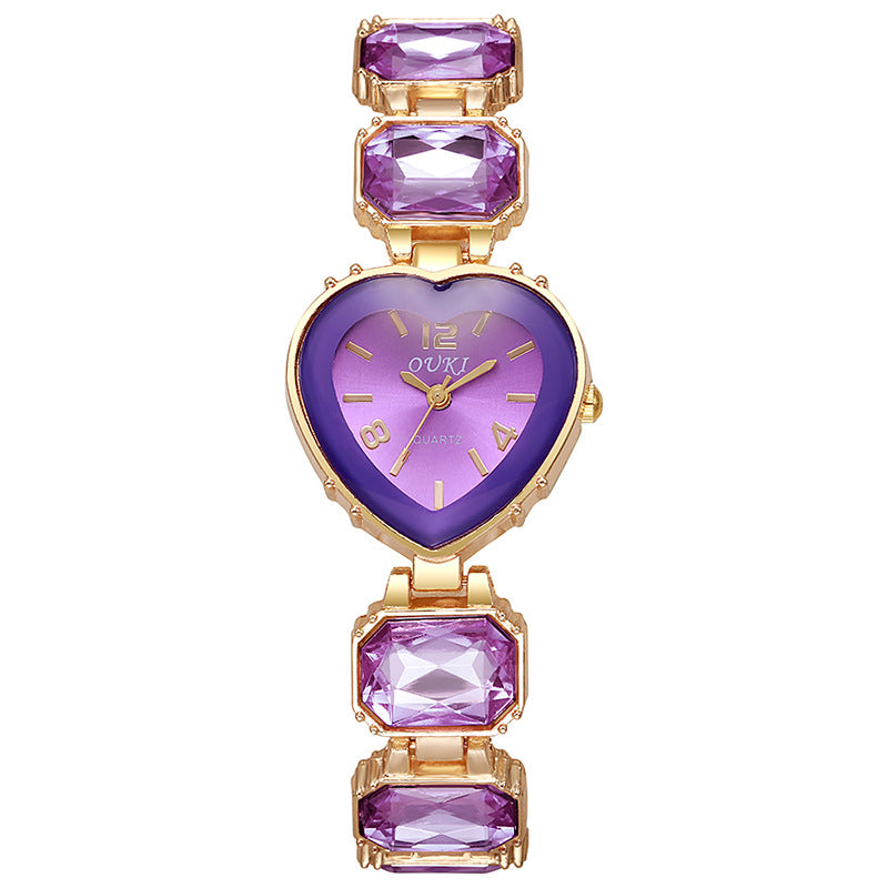 New arrival small sugar cube quartz watch cross-border hot selling heart-shaped elegant women's watch high-value women's bracelet watch