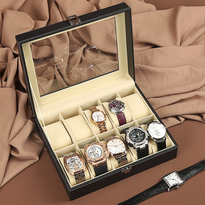Leather watch box, watch storage box, watch display box, watch box, multiple watches, jewelry box, sunroof bracelet box.