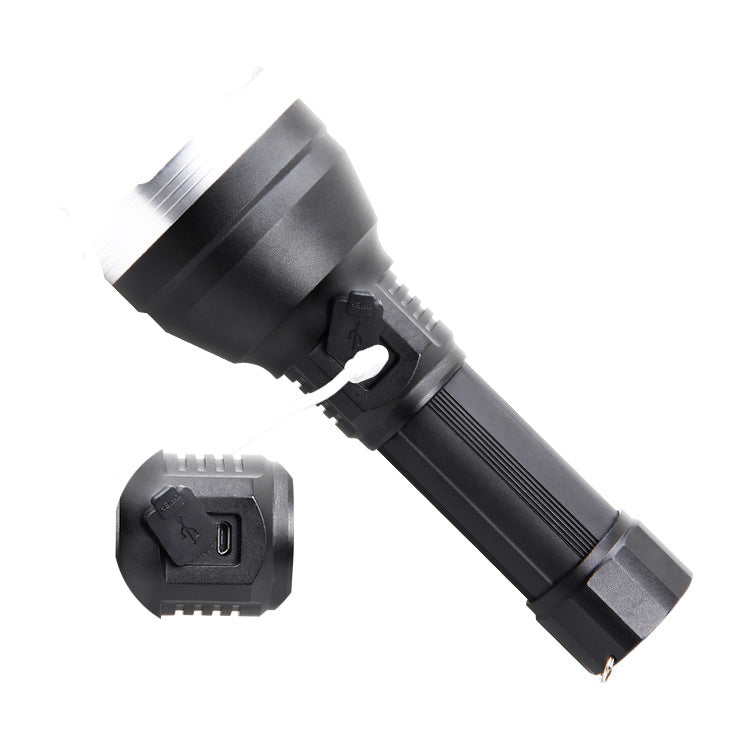 Cross-border new SST40 concentrating USB charging outdoor LED strong light long-range home high-power flashlight