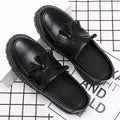 Spring/summer men's leather shoes - versatile casual slip-ons, black work shoes, korean style martin boots, men's loafers