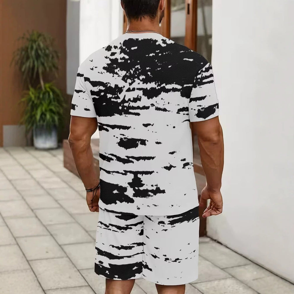 men's short-sleeve and shorts set, casual sportswear set, 3d printed cross-border hot seller, dropshipping available