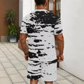 men's short-sleeve and shorts set, casual sportswear set, 3d printed cross-border hot seller, dropshipping available