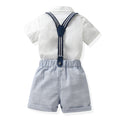 Kids dress first birthday summer boys short-sleeved white shirt boy host costume piano kindergarten performance costume