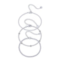 Amazon cross-border cubic zirconia inlaid stainless steel bead chain stackable bracelet three-piece set - trending new arrivals 2024