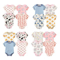 Baby romper spring autum triangle crawling short-sleeved male and female baby cotton 0-1 year old jumpsuit girl butt wrap