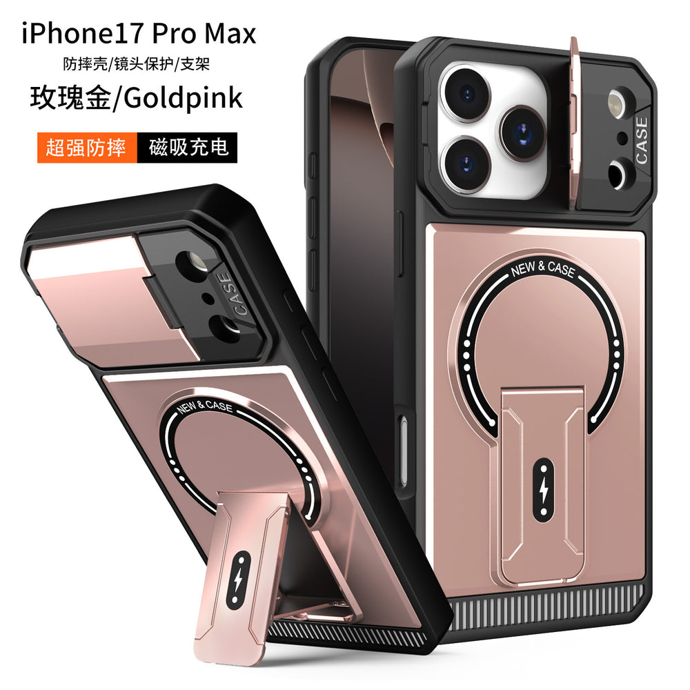 mecha bracket magnetic suction suitable for iphone17promax mobile phone case apple 16 lens bracket cover all-inclusive