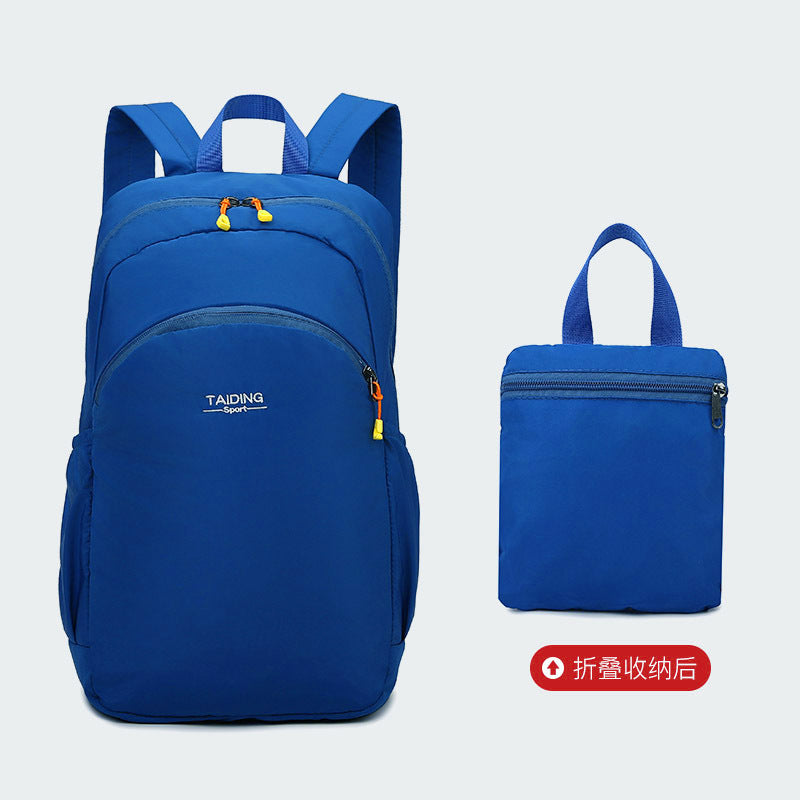 New foldable storage backpack women's travel bag simple casual nylon lightweight outdoor backpack schoolbag