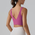fashion v-shaped beautiful back cloud-sensing one-piece cup sports intimates tight high-elastic running fitness yoga wear bra