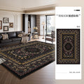 Carpet living room persian retro high-end no-wash and wipeable bedside bedroom carpet full large area black cross-border