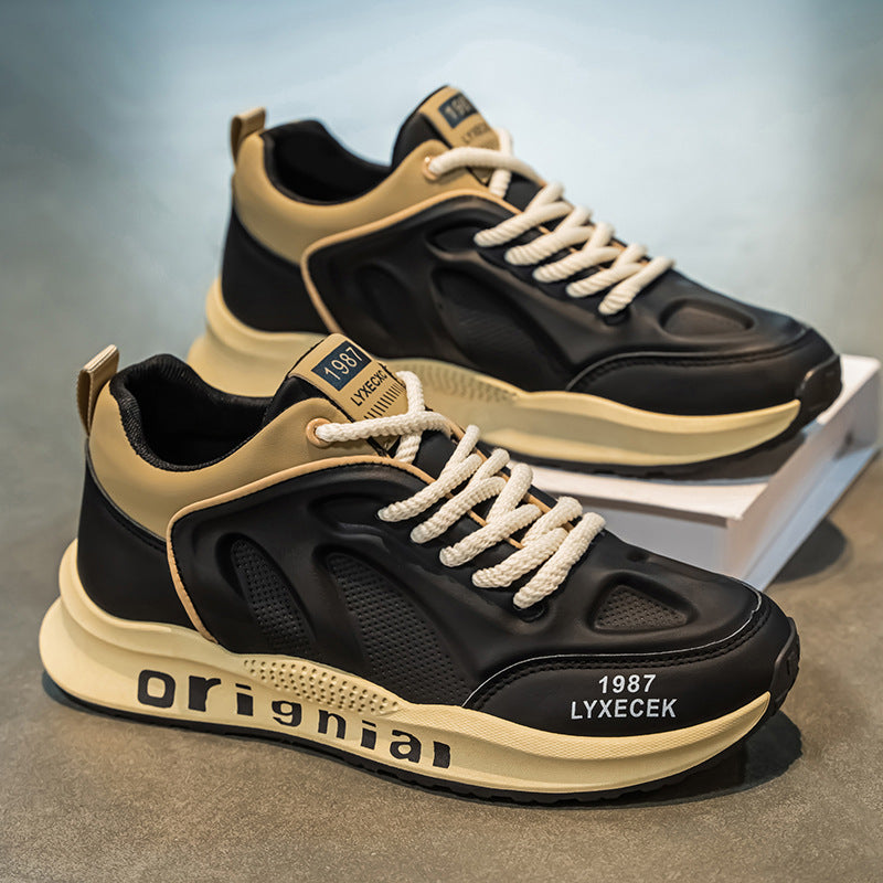 2026 spring new men's fashionable and stylish agnes shoes, height-increasing dad sneakers, trendy online bestseller, casual skate shoes for men