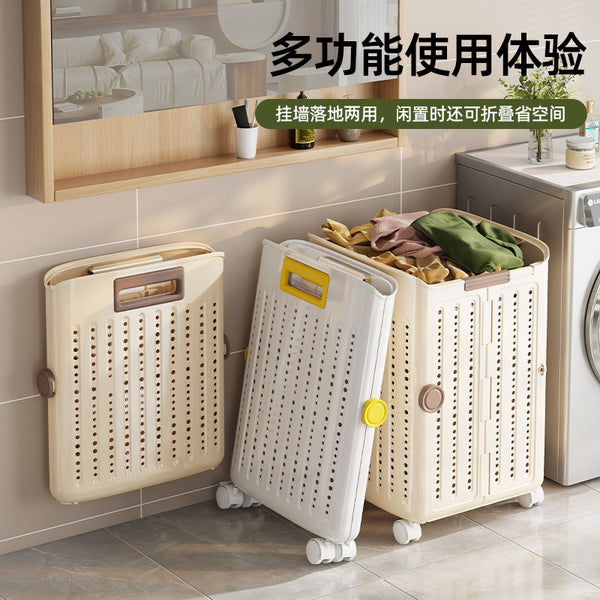 Folding wall hanging dirty clothes basket Household laundry basket Storage basket Dirty clothes basket Balcony bathroom Dirty clothes sorting