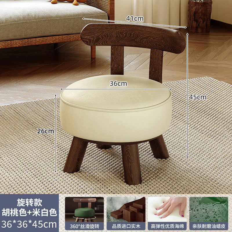 Children's solid wood rotating small chair Door shoe changing stool Coffee table bench Sofa stool Living room small stool Household low stool