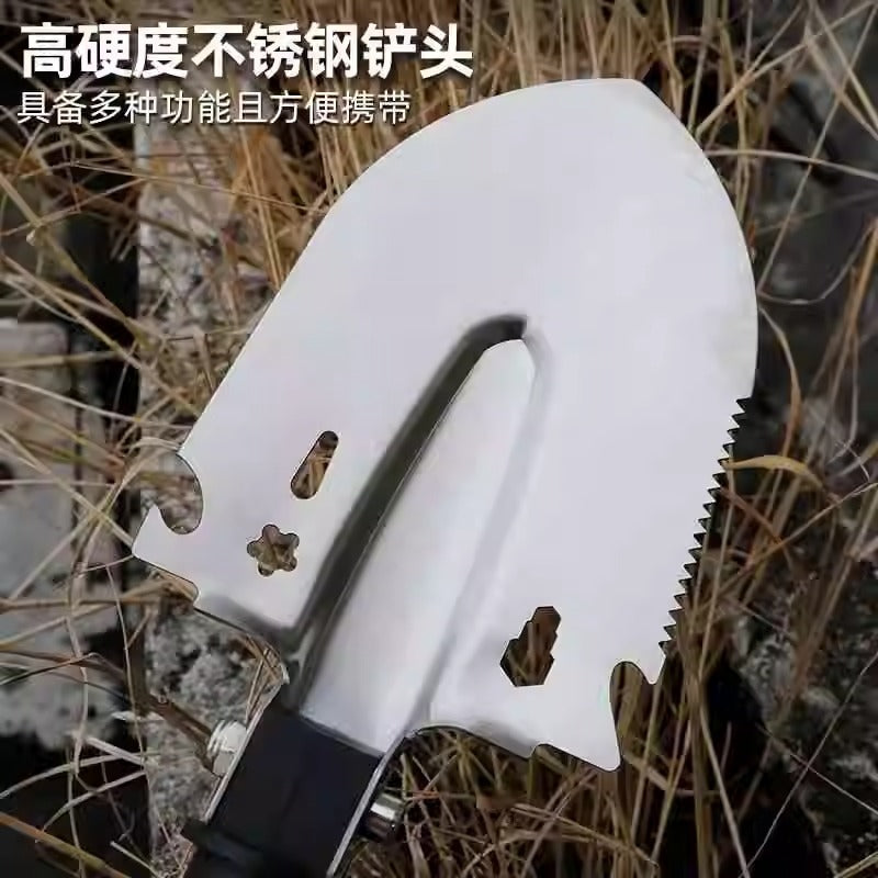 Outdoor engineer shovel multifunctional non-folding portable iron shovel hiking camping style outdoor fishing digging shovel