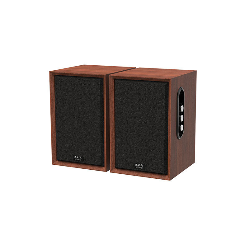 Leerfei 80w power speaker bluetooth subwoofer computer laptop tv hifi wooden speaker 1904