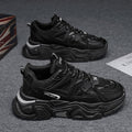 Popular men's shoes winter youth mesh sneakers running boys trendy brand black warrior dad shoes to increase height