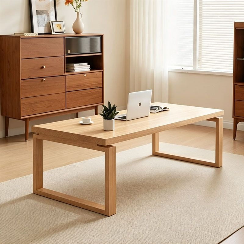 Solid wood rectangular desk - thickened office conference table, study reading desk, large home computer desk