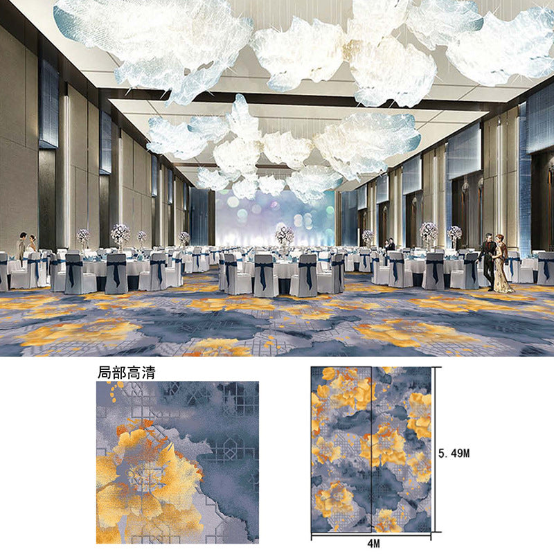 Hotel lobby carpet, 1000g nylon, fire-retardant, thickened area rug for banquet halls, restaurants, conference rooms, and reception areas