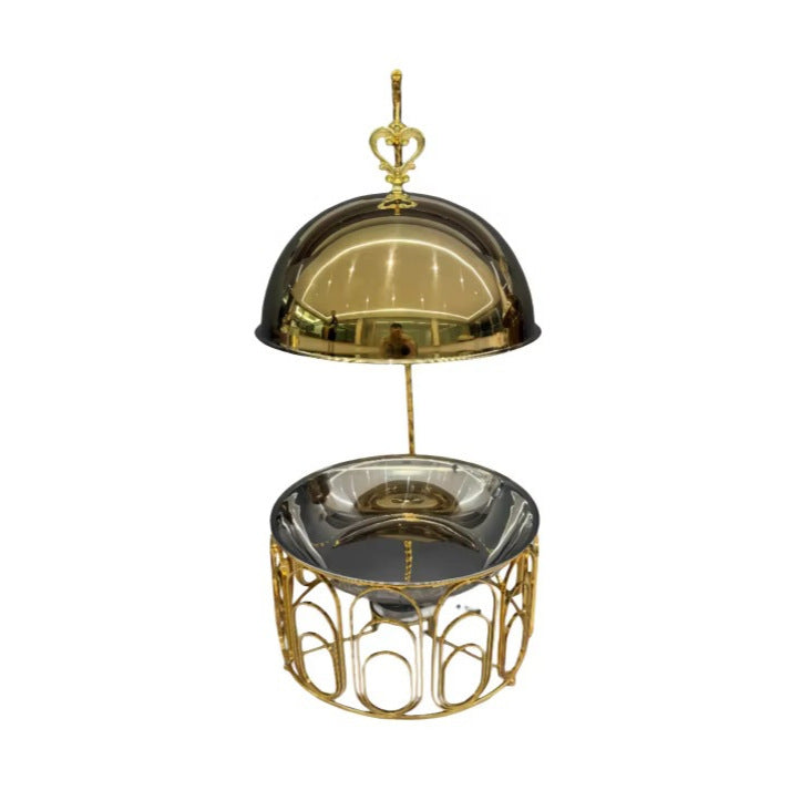 Diamond-shaped golden stainless steel buffet stove 8l hanging buffet stove for hotel restaurants