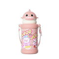 New arrivalwintercute little shark straw cup with strap portable stainless steel thermos cup outdoor sturdy and fall-resistant kids