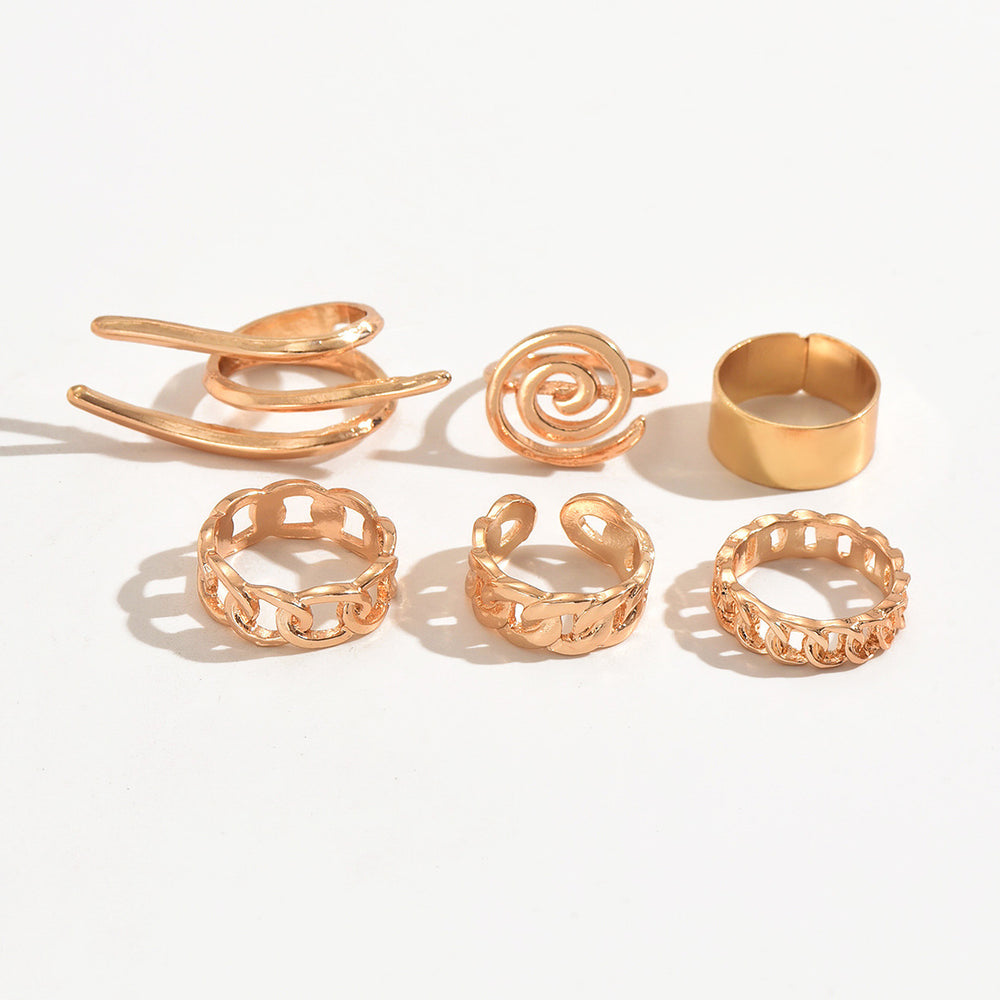 Wholesale geometric rings: european and american cross-border jewelry, niche high-end, unique, statement, light luxury, hollowed-out ins style rings for women