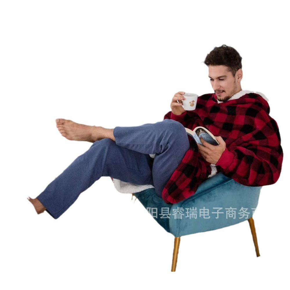 Lazy pullover pajamas, heattech clothing, cashmere tv blanket, hugging hoodie, cold-proof heattech nightgown, home clothes