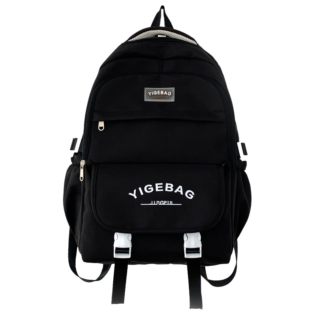 Cross-border casual backpack nylon material middle school student college student schoolbag wear-resistant large capacity can be printed logo