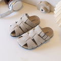 Kids baotou cut out half slippers girlsthick sole soft bottom slip-on outwear sandals plaidk-style birkenstock sandals
