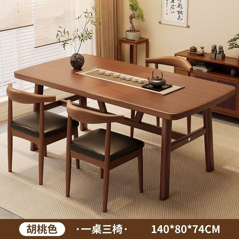 Dining table and chair combination small apartment for home rectangular table and chair commercial breakfast shop dining table and chair fast food restaurant iron horn chair