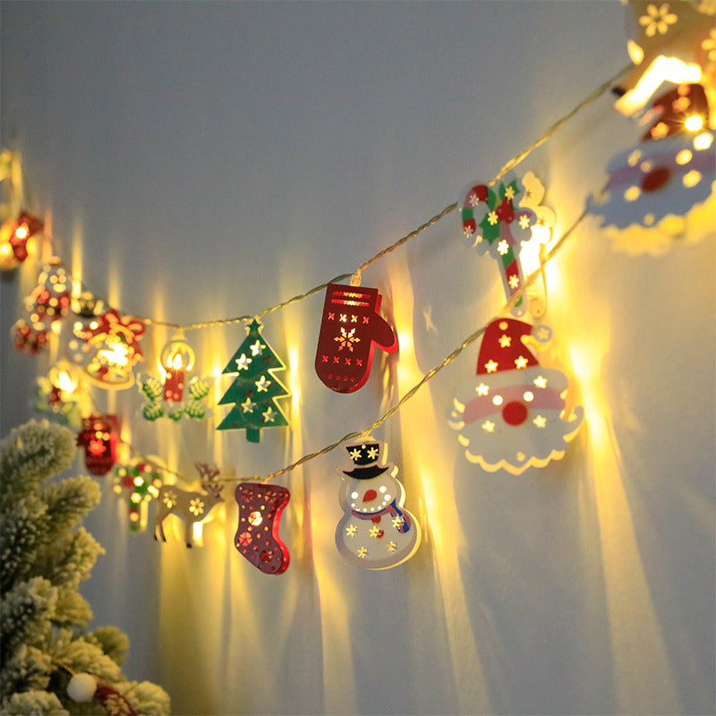 Christmas wrought iron Santa Claus LED light string deer Christmas tree mix and match Christmas elements ambient lights decorative lights