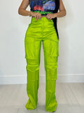 e-commerce source of goods fashionfashioncasual women's pure color multi-flap pocket pantsworkwearpants