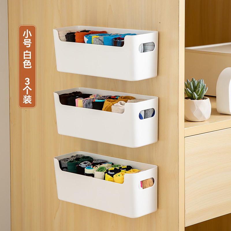 Bathroom wall-mounted underwear storage box Plastic finishing underwear storage box Wall-mounted non-punching socks storage box