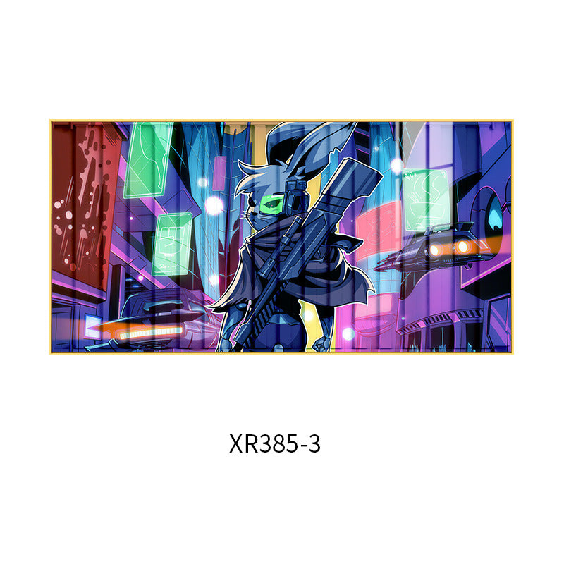 LED lighting luminous lighting painting cyberpunk Internet cafe hanging painting e-sports hotel room decoration background wall mural