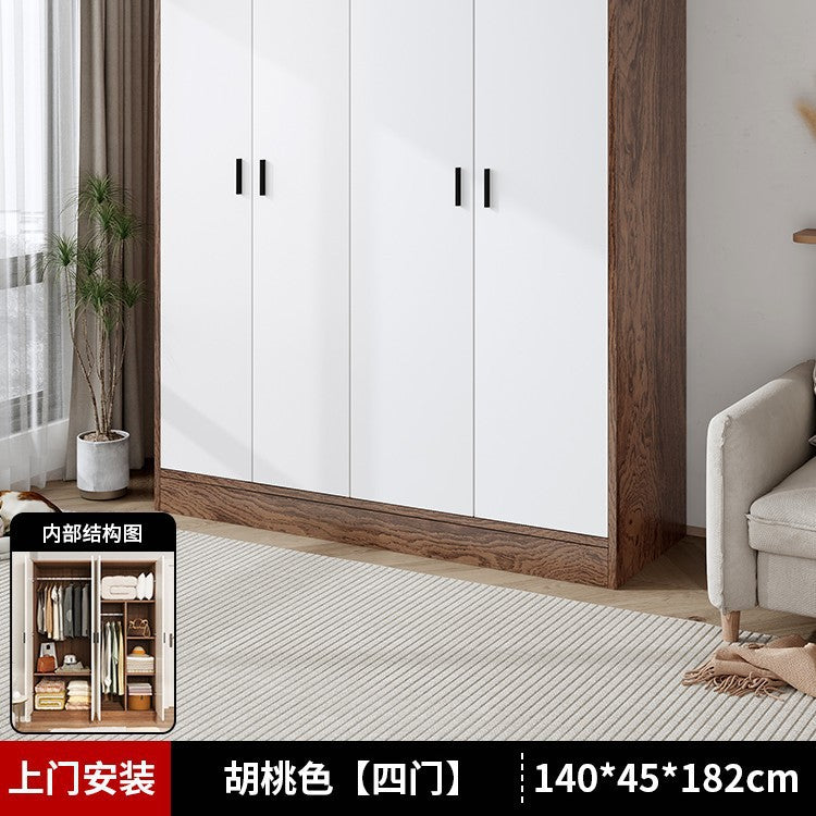 Wardrobe household bedroom small apartment simple wardrobe storage cabinet room wooden rental room economical hanging wardrobe