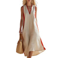 Ready-to-ship  & independent store  spring/summer new arrivals: sleeveless cotton-linen blend dresses for cross-border e-commerce