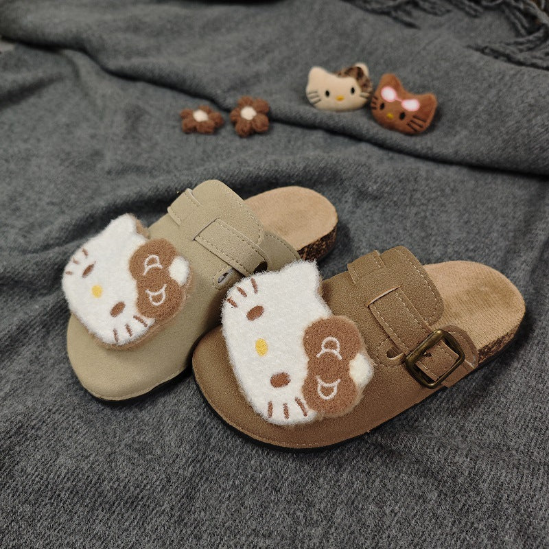 Family birkenstock outwear 2026 spring autumcute cartoon big childrenkids birkenstock shoes toe outwear half slippers women