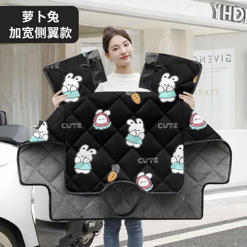 Battery car motorcycle cover 2025new arrivalfleece-linedthickened windproof quilt winter windproof quilt winterthickenedwaterproof
