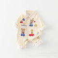 Spring & fall onesie baby cartoon baby clothes long sleeves khaki outing clothes stylish cute super cute crawling clothes khaki