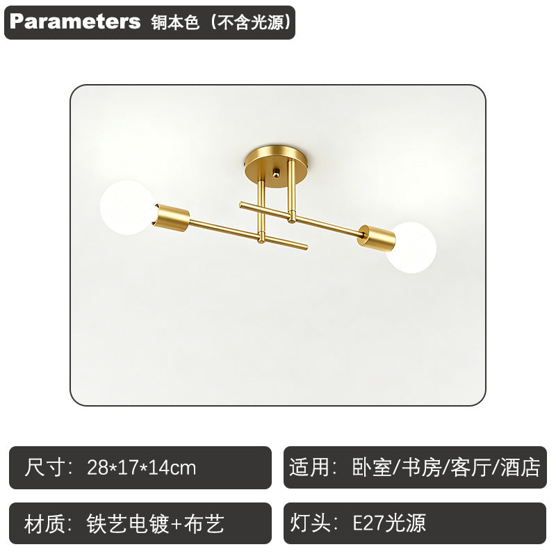 exclusive nordic light luxury double-head ceiling lamp multi-color geometric living room bedroom no main lamp export supply lamp