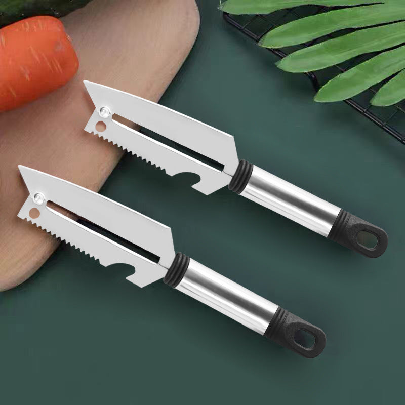 Stainless steel hanging fish scale peeler - kitchen & home use fruit, potato, and vegetable peeler