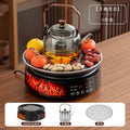 Full screen imitation charcoal electric ceramic stove tea making set glass teapot health tea stove indoor tea making equipment