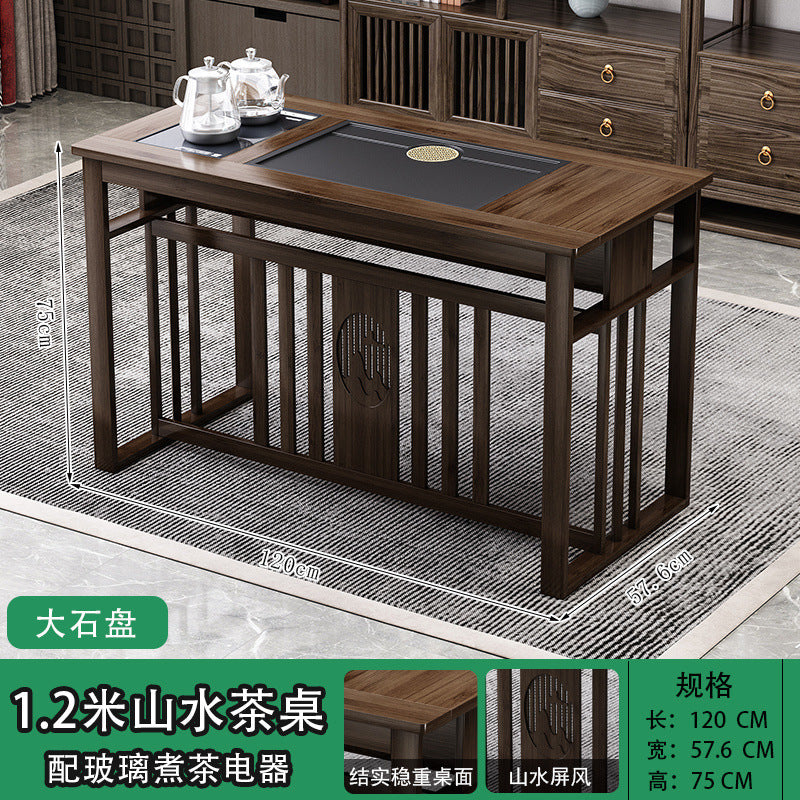 Balcony tea table and chair combination New Chinese-style office household small apartment Kung Fu tea table Boiling water integrated tea making table