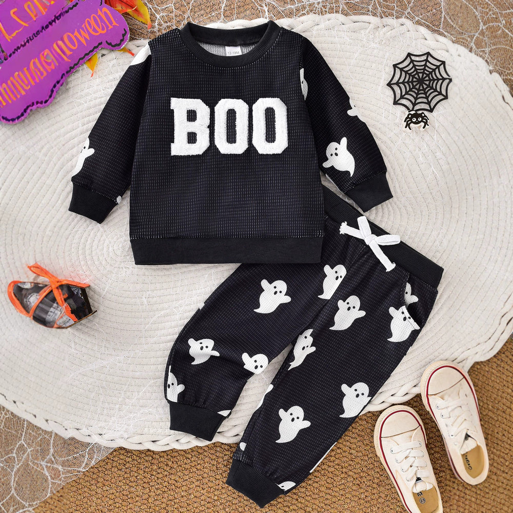 cross-border fashion: new halloween long-sleeve outfit set for girls (us/eu)
