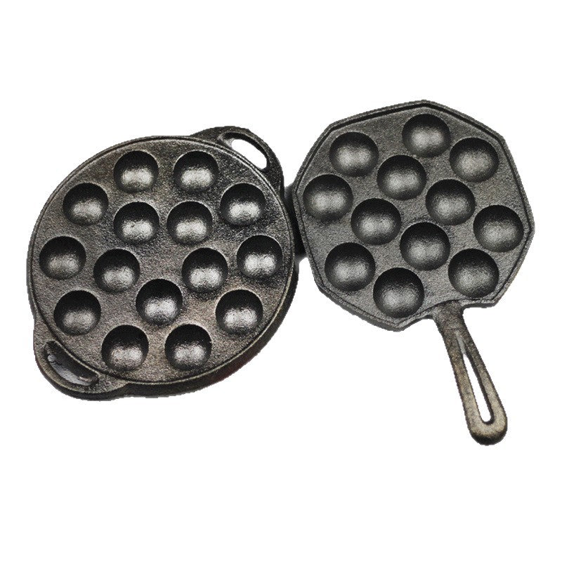 Cast iron uncoated ball pot octopus small balls fifteen holes uncoated non-stick barbecue machine commercial quantity is excellent