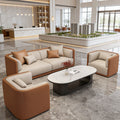 European-style hotel reception sofa set for office use, featuring a table and four chairs for a rest area or meeting space. italian minimalist design