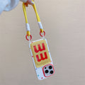 Suitable for apple 16pro creative lanyard card holder mobile phone case iphone11/14 cartoon puppy tpu protective cover