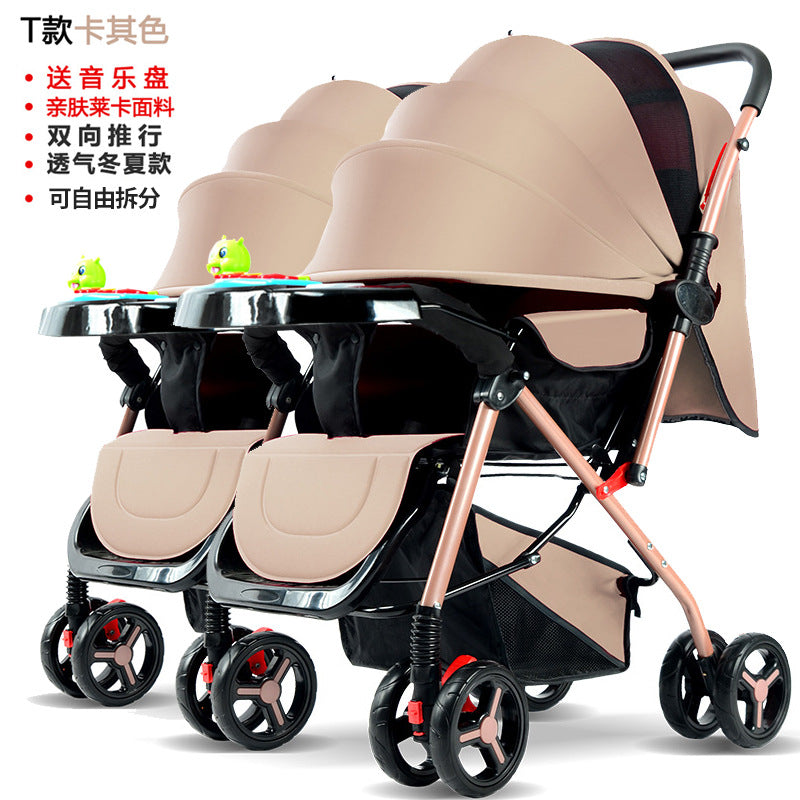 Twin stroller, convertible lightweight high-view stroller, sit & recline, new summer model
