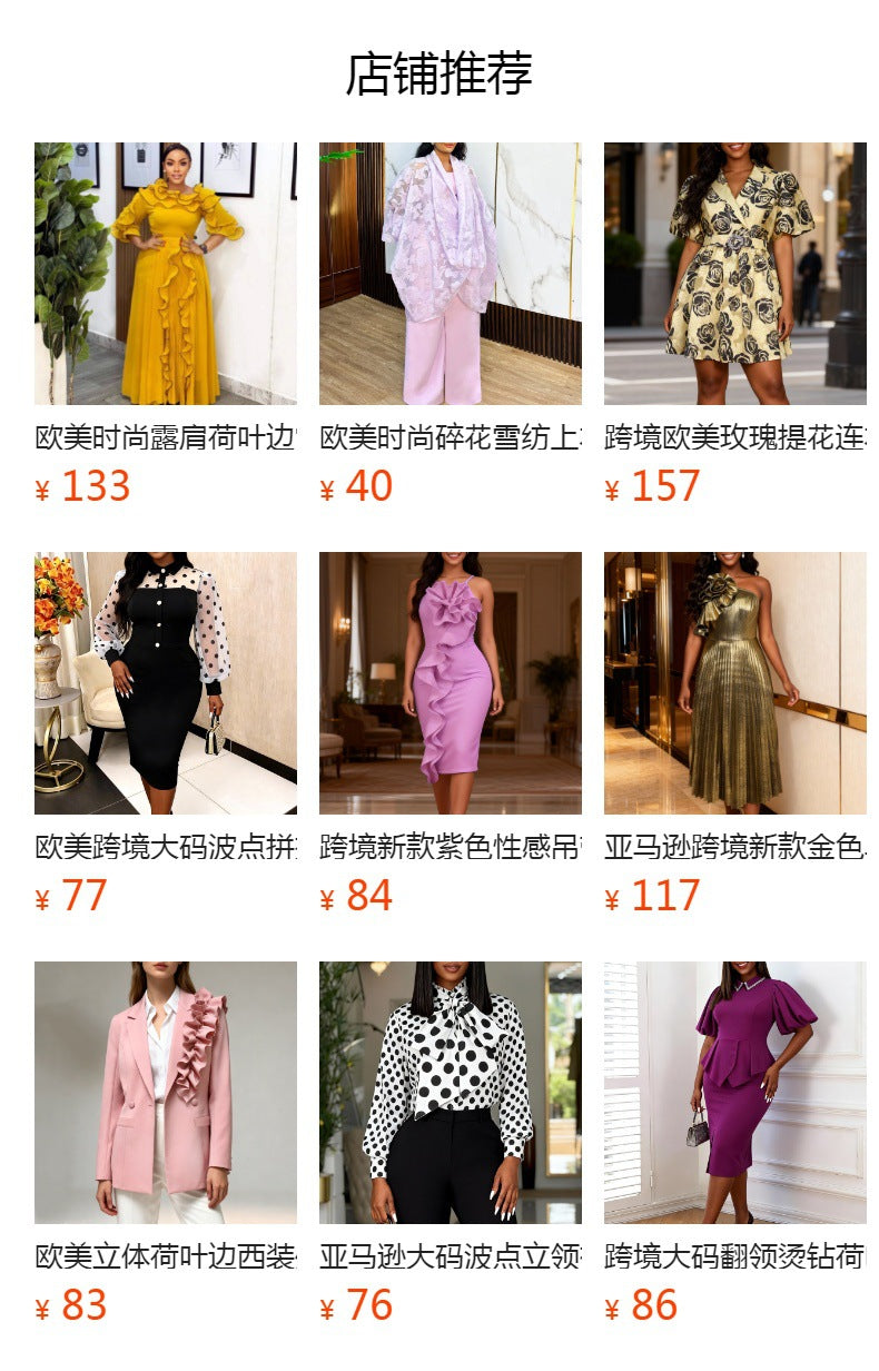 European and american new chiffon 3d floral ruffle dress - slimming, pleated, elegant evening gown