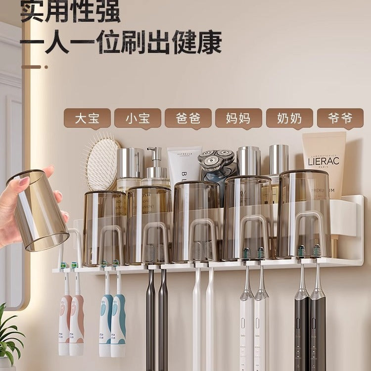 Removable toothbrush rack No punching mouthwash cup holder Wall hanging storage rack Electric toothbrush Toothpaste holder Wholesale